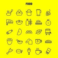 ícones de linha de comida definidos para infográficos kit uxui móvel e design de impressão incluem panela para cozinhar refeição chaleira chá coleção de refeição de comida logotipo infográfico moderno e vetor de pictograma