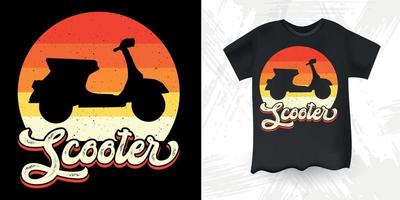 design de t-shirt de scooter vintage retrô de motocicleta engraçada vetor