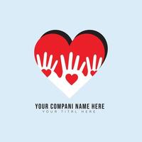 vetor de logotipo de amor de caridade grátis
