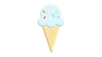 sabor de menta de cone de sorvete com design plano de cobertura vetor