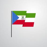 vetor de design de bandeira da guiné equatorial