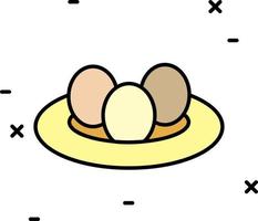 ícone de cor de ovos vetor
