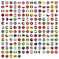 bandeiras redondas da coleção mundial vetor