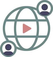 global, treinamento online, vídeos, ícone de cor do perfil vetor