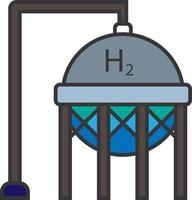 ícone de cor do tanque de hidrogênio vetor