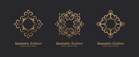 conjunto de estilo de arte de linha de logotipo de ornamento