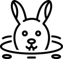 ícone de linha para coelho na toca vetor