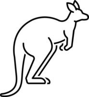 ícone de linha para canguru vetor