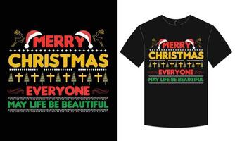 design de camiseta de natal vetor