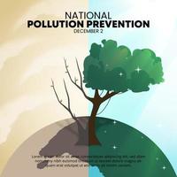 fundo do dia nacional de prevenção da poluição com ar limpo e poluído na terra vetor