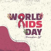 ilustração de fundo de mídia social do dia mundial da aids vetor