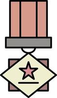 prêmio, estrela, fita, ícone de cor de medalha vetor