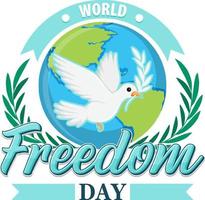 design de logotipo do dia mundial da liberdade vetor