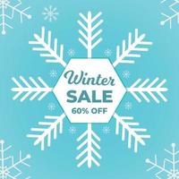 venda de inverno oferece 60% de desconto na ilustração vetorial de design vetor