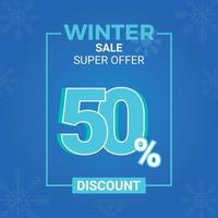 super oferta de ilustração de vetores de desconto de 50 por cento de venda de inverno