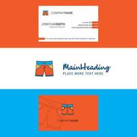 lindo logotipo de shorts e vetor de design vertical de cartão de visita