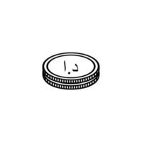 símbolo do ícone da moeda jordaniana, dinar jordaniano, sinal de jod. ilustração vetorial vetor