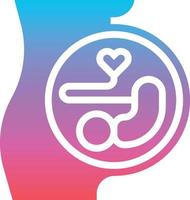 médico de saúde grávida - ícone sólido gradiente vetor