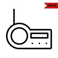 ilustração do ícone da linha de rádio vetor