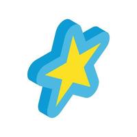 ícone de estrela azul, estilo 3d isométrico vetor