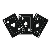 cartas de baralho preto simples ícone vetor