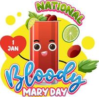 design de banner do dia nacional de bloody mary vetor