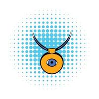 amuleto contra o ícone do mau-olhado, estilo de quadrinhos vetor