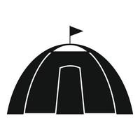 ícone simples de tenda de cúpula preta vetor