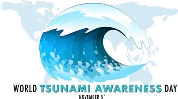 design de banner do dia mundial da conscientização do tsunami vetor