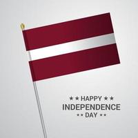 design tipográfico do dia da independência da letônia com vetor de bandeira