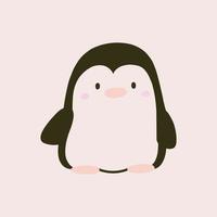 pinguim kawaii bonito em design pastel. desenho engraçado para impressão ou design de adesivo. vetor