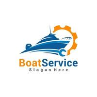 logotipo de vetor premium de reparo e serviço de barco