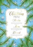 design do menu de natal vetor