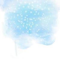 fundo aquarela floco de neve vetor