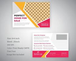 design de cartão postal de negócios em rosa e amarelo vetor