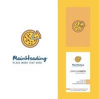 logotipo criativo de pizza e vetor de design vertical de cartão de visita