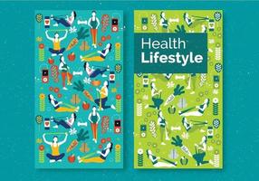 conjunto de folheto de estilo de vida de saúde vetor