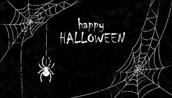 desenho halloweengrunge com aranha e teias assustadoras vetor