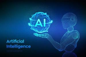 banner futurista de conceito de inteligência artificial vetor