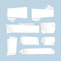 conjunto de etiquetas em branco de origami vetor