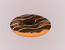 conjunto de vetores de donut de chocolate isolado no fundo. coleção de rosquinhas. rosquinhas de cobertura de açúcar doce. tempo de pausa com vista superior do whitedonuts. rosquinhas pastel fofas sobremesas doces de verão