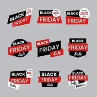 coleção abstrata de etiquetas black friday vetor