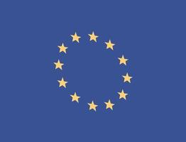 bandeira da união europeia e ilustração em vetor plana símbolo de países estrela.