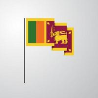 fundo criativo da bandeira do sri lanka vetor