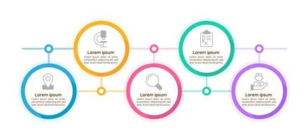 modelo de design gráfico infográfico de serviços de laboratório. infográfico editável com ícones. gráficos instrucionais com sequência de 5 passos. apresentação de dados visuais vetor