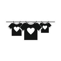 camisetas com ícone de coração vetor