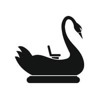 cisne crianças carrossel preto simples ícone vetor