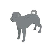 ícone de cachorro bulldog, estilo 3d isométrico vetor
