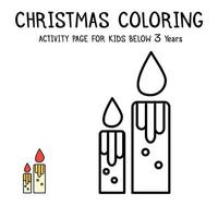 livro de atividades de colorir de natal para crianças menores de 3 anos vetor