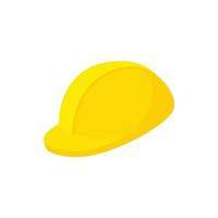 ícone de capacete amarelo, estilo cartoon vetor